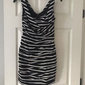 Black and white cocktail dress